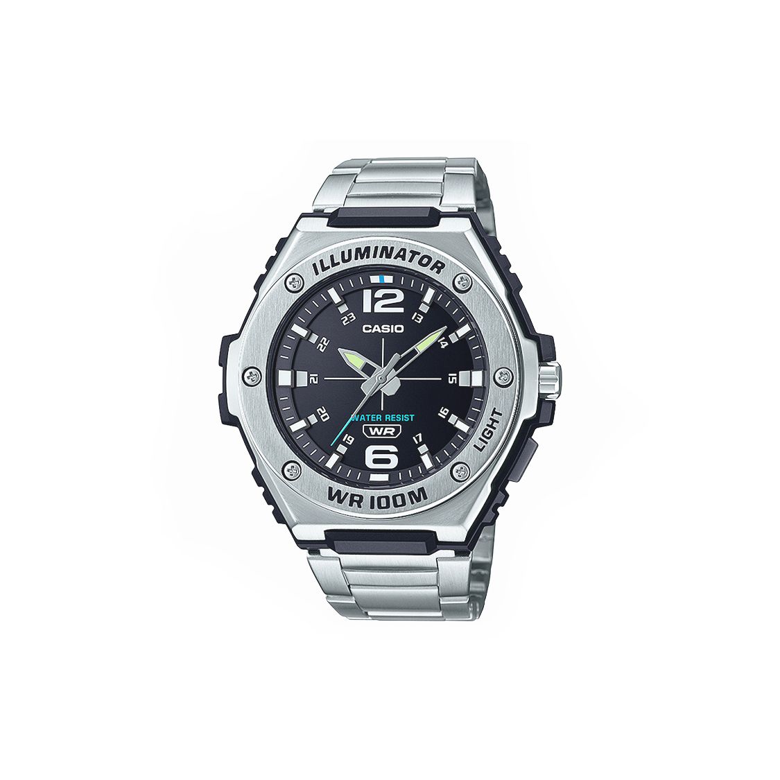 Casio Youth Series Round Dial Three Hands Retro Fashion Steel Heart Classic Pointer Quartz Movement Stainless Steel Strap Men watches MWA100HD-1AV Regular Watch Box,Silver Strap