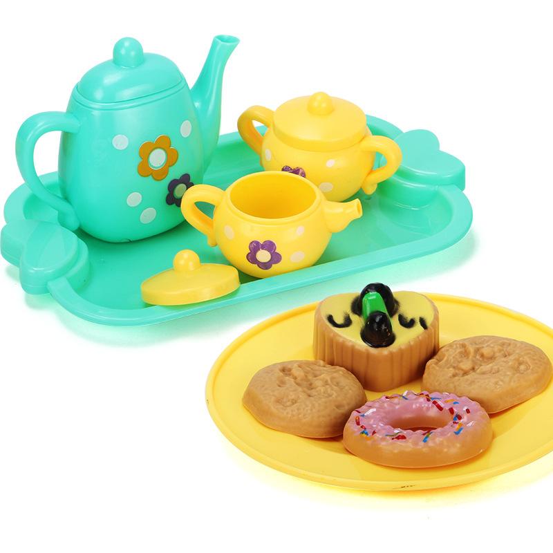 1 Set Teapot Teacup Food Pretend Play Toy Kids Simulation Tea Kit Kitchen Afternoon Tea Toys For Boy Girl Birthday Gift
