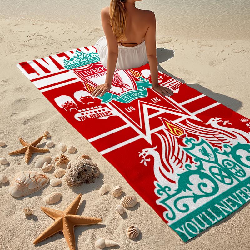 Ultra-Soft Beach Towel with Liverpool Football Club Theme,Ideal for Pool - Camping, Diving - Perfect Travel Essential, Vibrant Beach Towel.