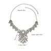 Ethnic Retro Tassel Rhinestone Forehead Chain for Indian Bride