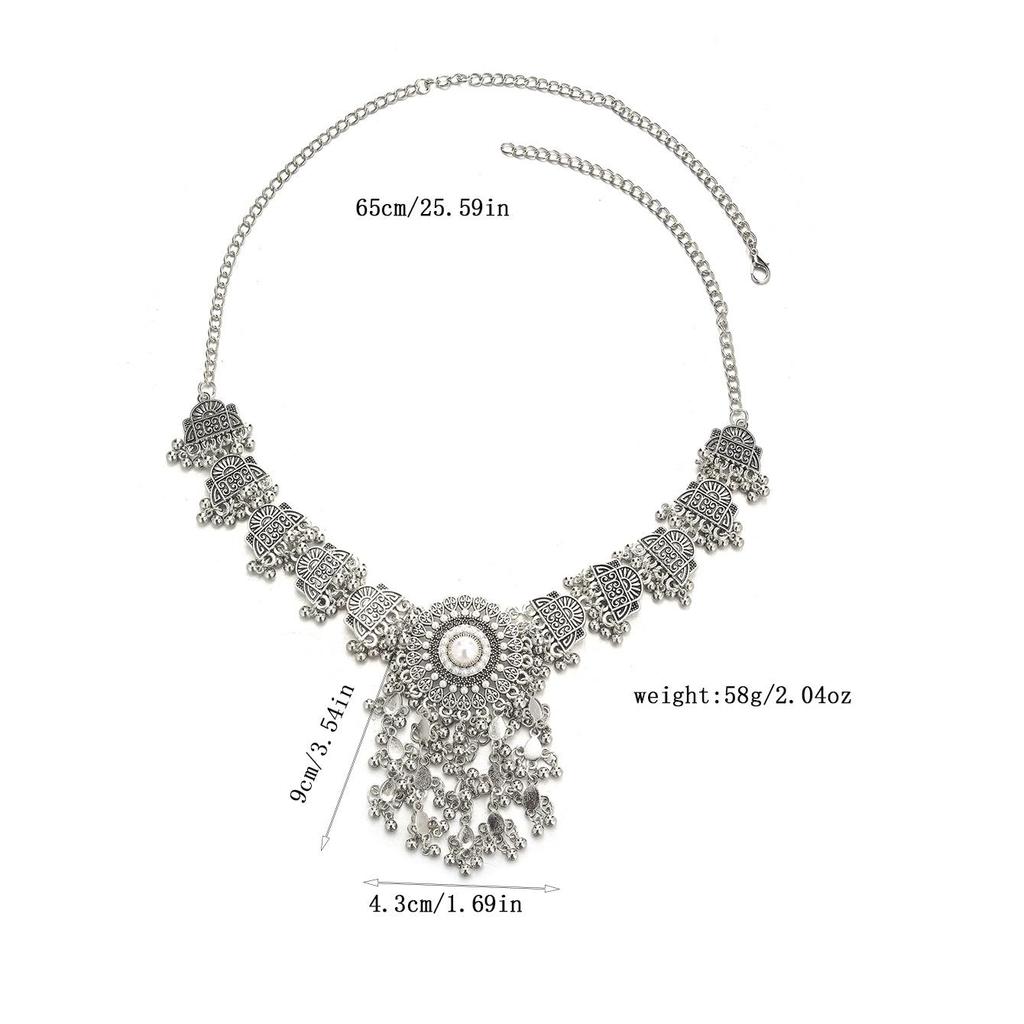 Ethnic Retro Tassel Rhinestone Forehead Chain for Indian Bride