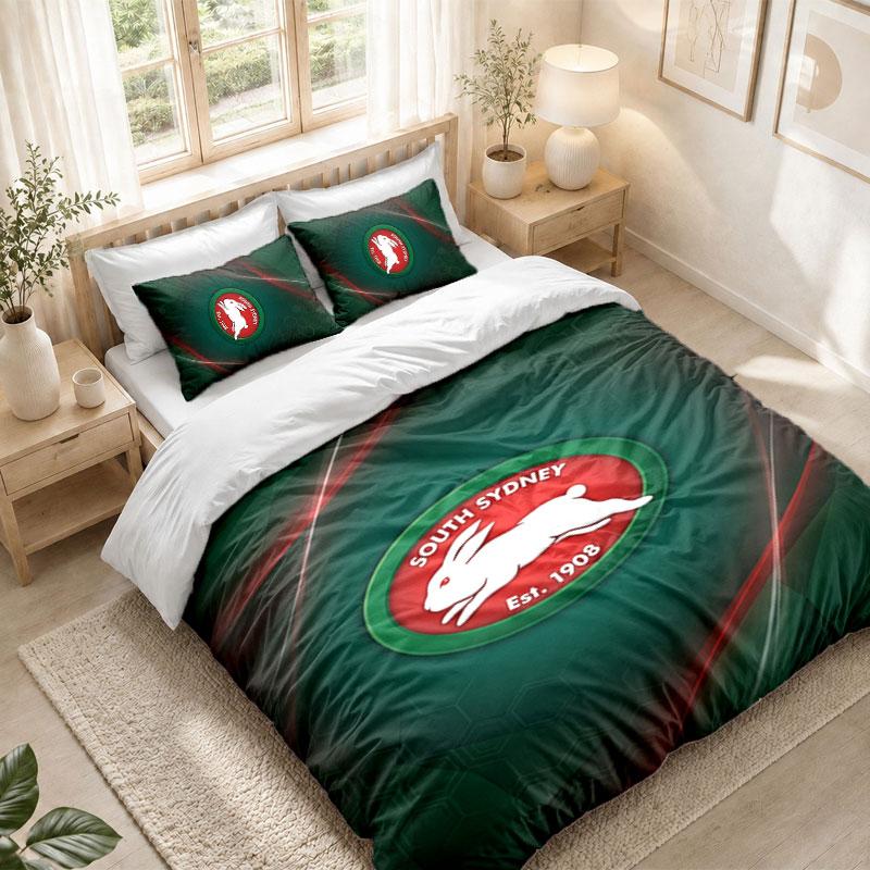 Bedding Set 1 Duvet Cover 2 Pillowcases South Sydney Rabbitohs Print Bedroom Home Decoration