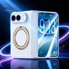 360 Grad drehbarer Ständer Magnetische Handyhülle für IPhone Duo mit Ring, Drehbarer Nicht-kabelloser Lade-Halter, Mattes Schutz-Klapp-Etui