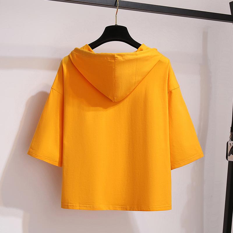2024 Summer Women's Korean Style Hooded Short Sleeve T-shirt: Loose Fit, Perfect for Female Students