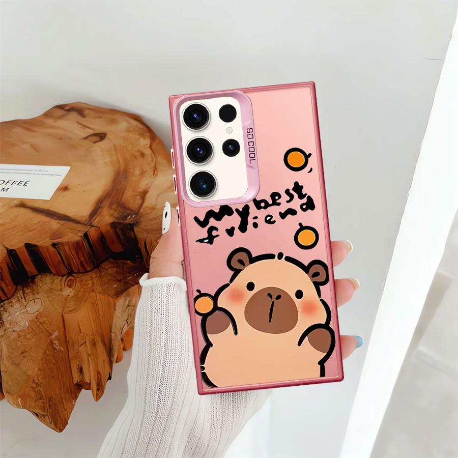 Cute Capibala Phone Case for Samsung Galaxy S21 S25 S23 S24 FE S22 Ultra S24Ultra S20 FE Note 20 Ultra S25Plus Soft Shell