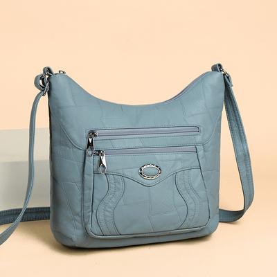 Bolso Cruzado de PU para Mujer con Múltiples Bolsillos Bolso de Madre Ligero Repelente al Agua Bolso de Hombro para Viajar
