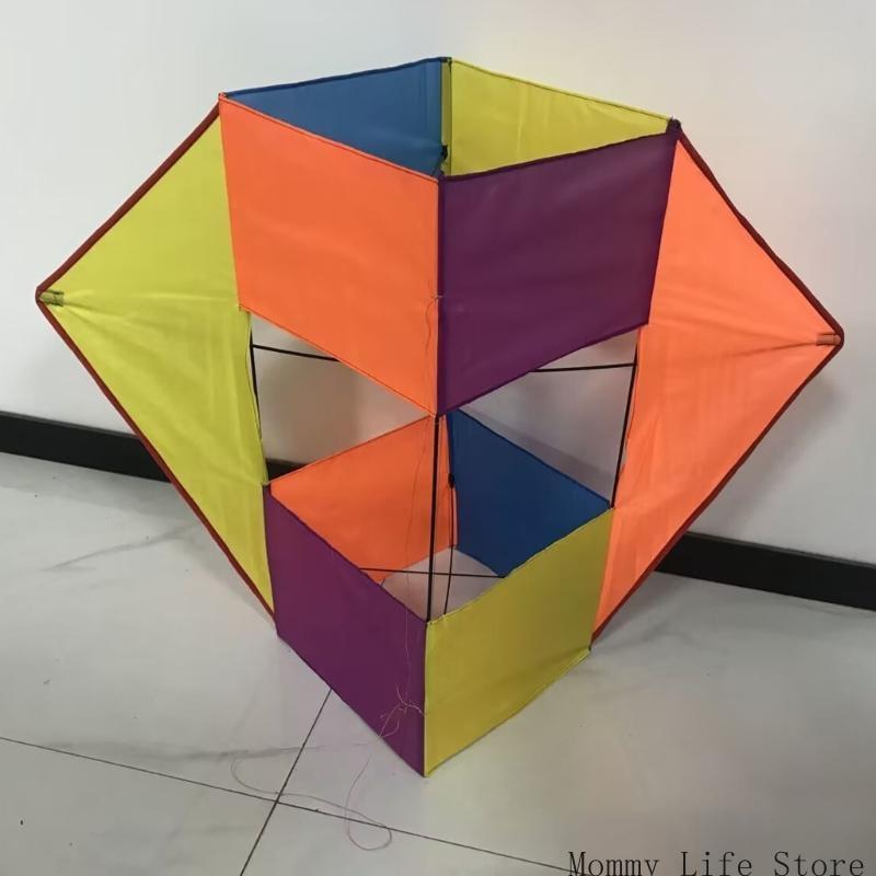 Large Cube Box Kite Soft  Tear-Resistant Outdoor Sports Toy, Colorful Flying Kite For Kids  Adults, Camping  Outdoor Game