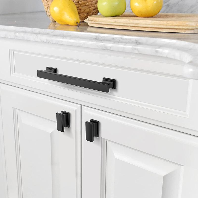 Matte Black Cabinet Pulls 5 Inch(128mm) Hole Centers Kitchen Cabinet Handles Hardware Kitchen Handles for Cupboard Drawer Pulls