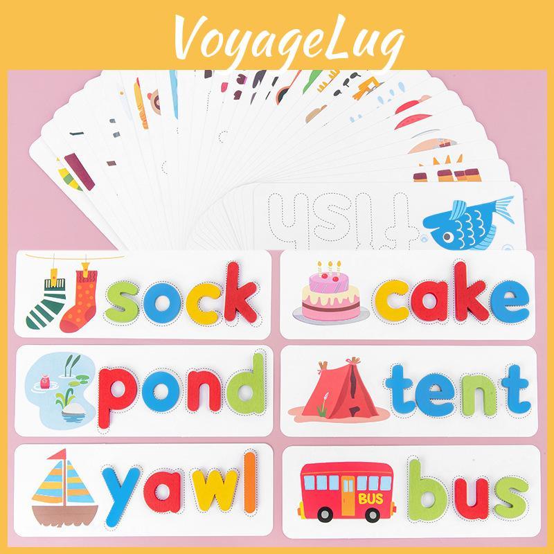 Words Spell Wooden Puzzle For Kids Early Education Cognitive Toy Stimulating