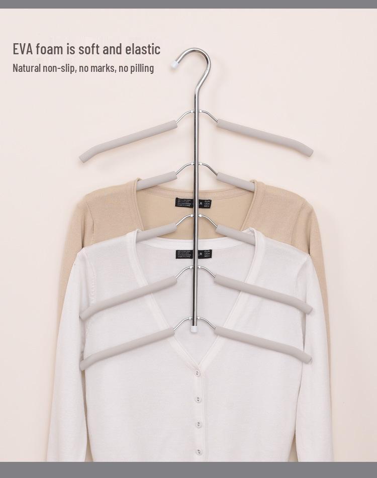 Space-Saving Non-Slip Five-Layer Foam Clothes Hanger for Home Wardrobe Storage