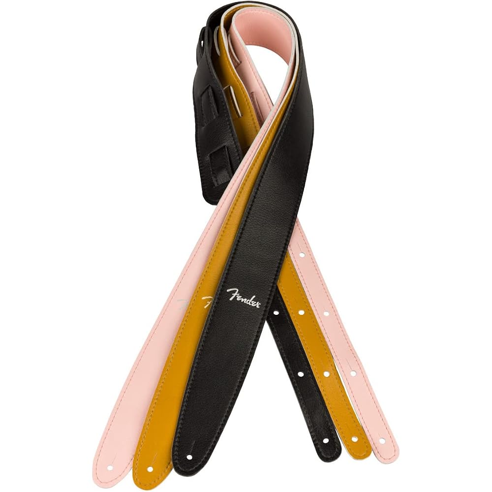 Fender USA Vegan Leather Strap, Black, 2.5"