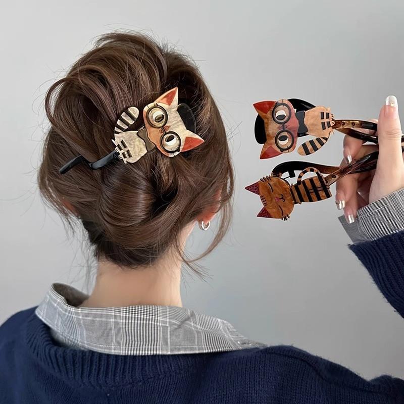 Cute Cartoon Cat Hair Clip Women Versatile High-end Twist Clip Creative Sweet Hair Accessories
