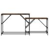 Console Table Set 2 pcs Smoked Oak Wood Based Material