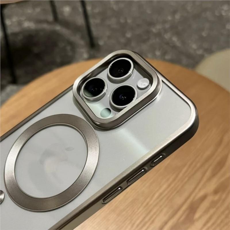 Matte Plating For Magsafe Magnetic Wireless Charge Case For iPhone 11 12 13 15 14 16 Pro Max Plus Soft Clear Shockproof Cover