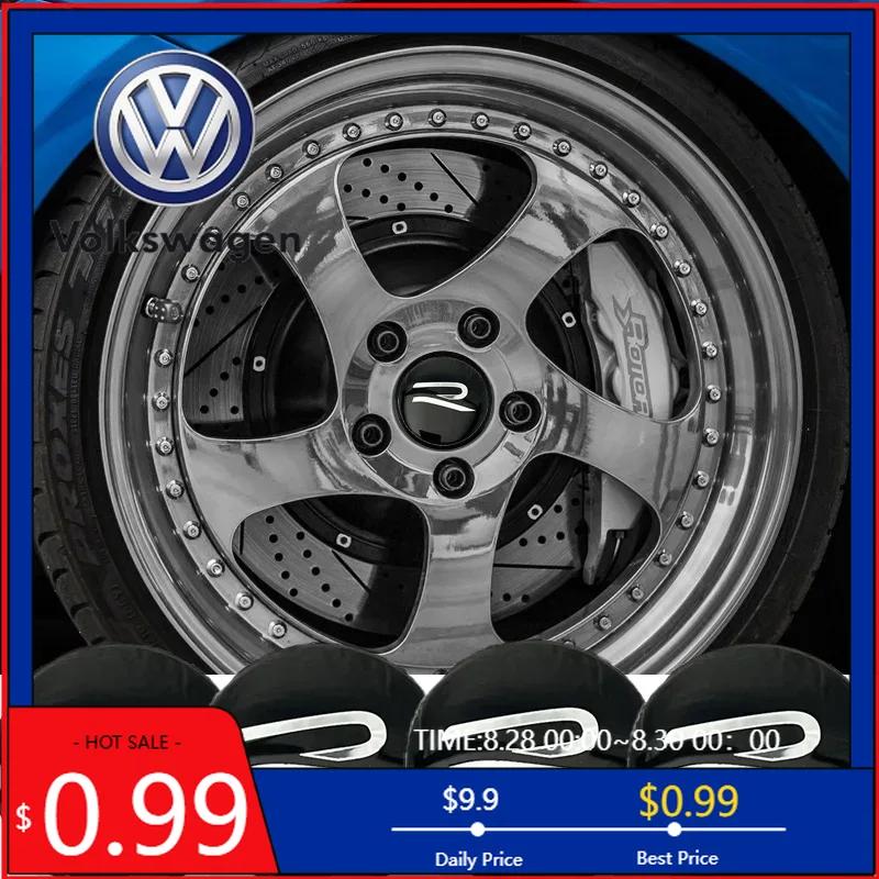 VW 2026 Hot Car R Emblem Wheel Center Hub Cap Sticker Accessories For Volkswagen VW R-line GTI Polo Golf Touareg Passat Magotan