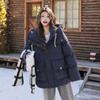 Vinterparkas för damer i stora storlekar, koreansk stil - Mellanlång, lös passform, Vindtät utomhusjacka