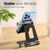 1Pc Adjustable Aluminum Alloy Mobile Phone Holder - Stylish Black Desktop and Bedside Holder
