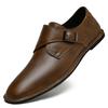 Men's shoes retro pointed casual leather shoes large size men's Brock British lazy shoes one pedal Doudou shoes