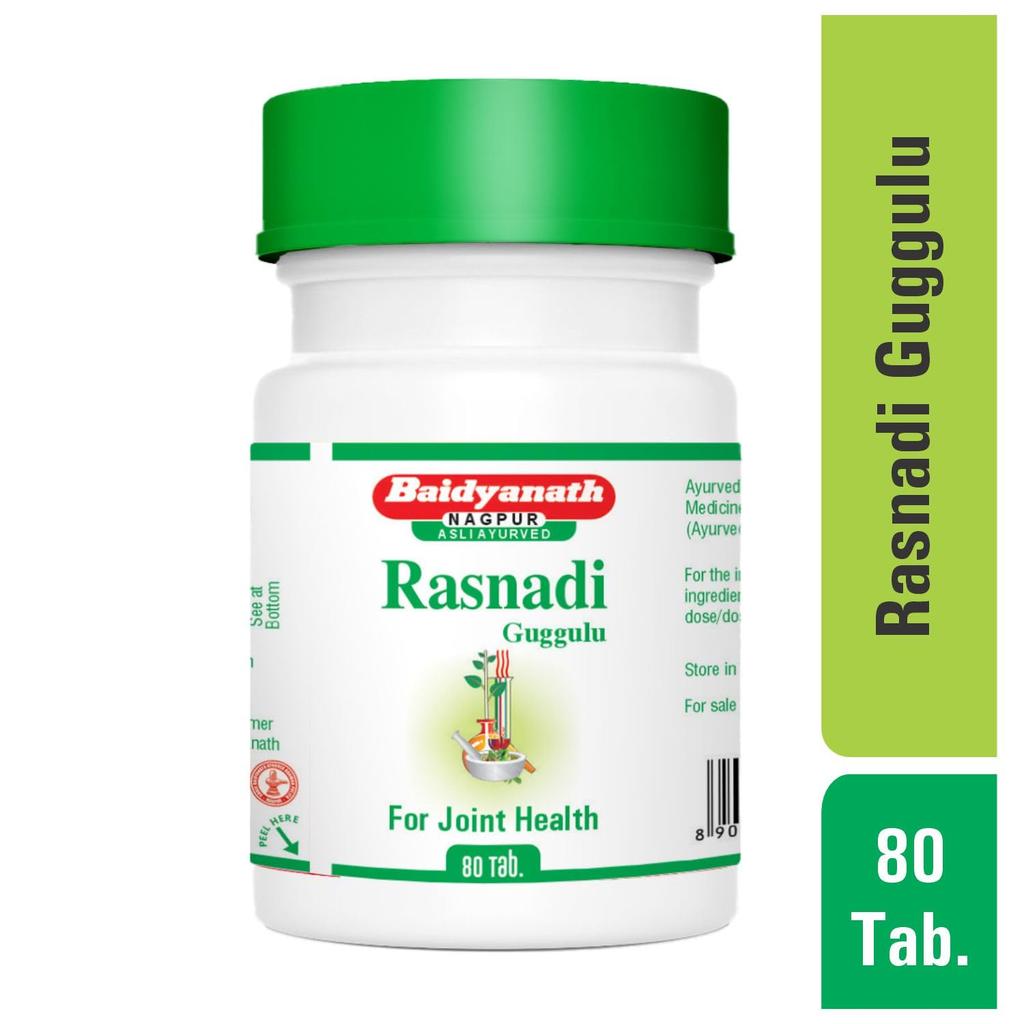 Baidyanath Rasnadi Guggulu Ayurveda Schmerztabletten 80 Stück Packung zur Unterstützung von Gelenken und Muskeln