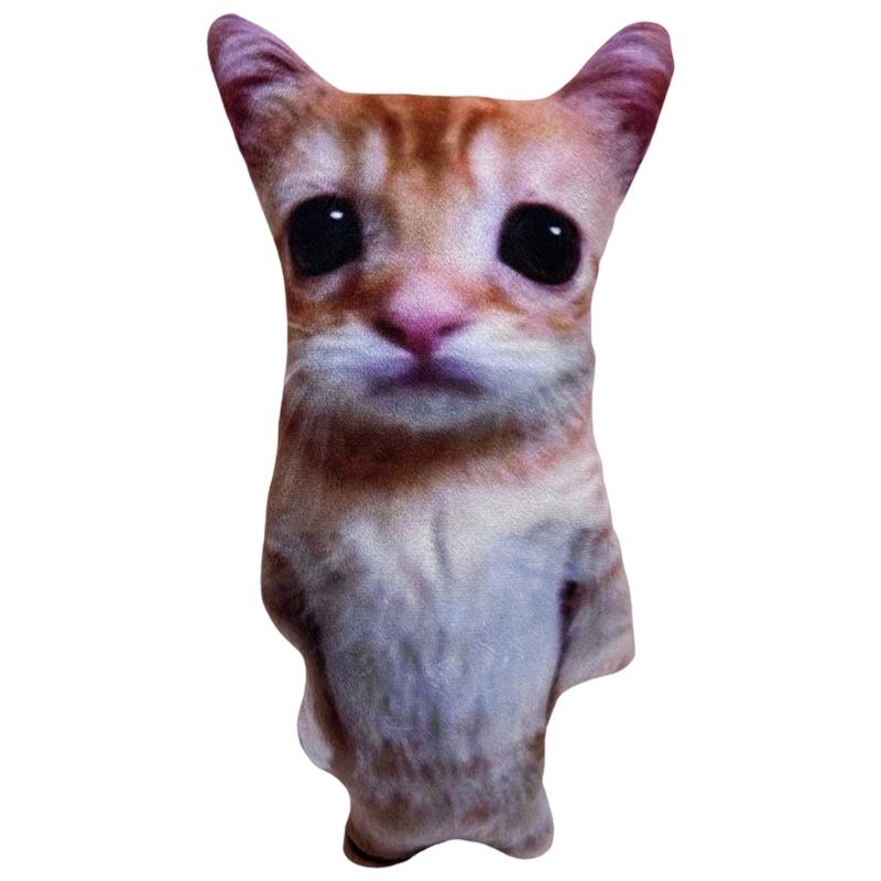 Cuddly Animals Plushie Throw Pillow El Gato Animals Plush Soft Stuffed Felines for Snuggles Play Used for Home Decors