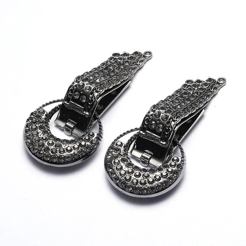 1 Pcs Clear Alloy Fur Duck Mouth Buckles Rhinestone Metal Buttons For DIY Sewing Clothing Handwork