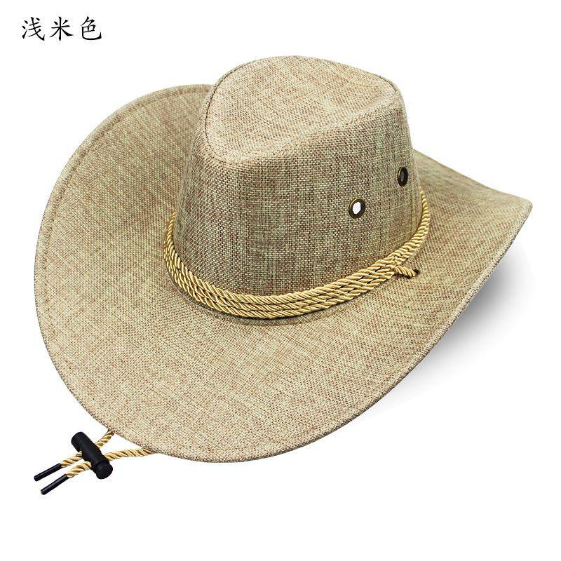 Hat Men's Big Eaves Sun Hat Outdoor Beach Hat Sun Hat Men's Hat Mountaineering Hat Panama Cowboy Hat