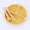 Children's Silicone Divided Plate Set: Food-Grade Tableware with Fork & Spoon for Babies and Toddlers