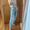 Nordic Niche TOT Original Classic Mid-High Waist Straight-Leg Twisted Seam Washed Jeans