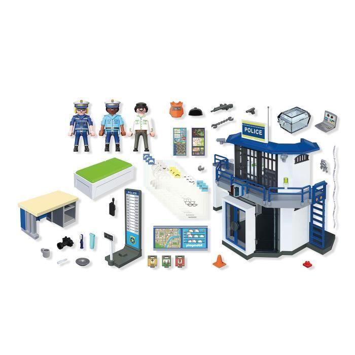 Playmobil 71874 Poste de police avec salle de recherches, Les policiers, City Action, 129 pièces, dès 4 ans