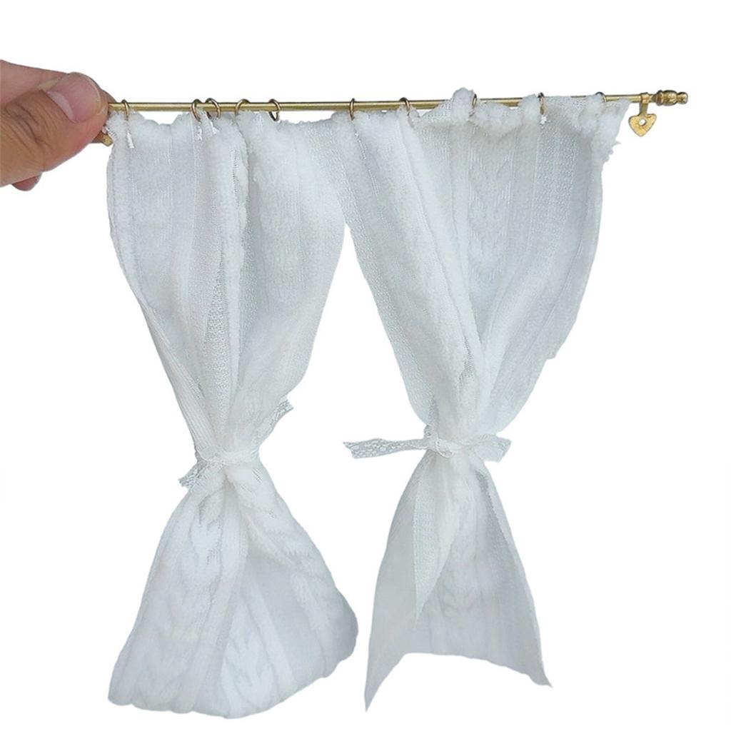 1/12 Scale Miniature Curtain Rod Model Figurine For Dollhouse Accessories Realistic Golden Finish Detailed Scene Display