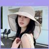 Polyester Wide Brim Sun Hat For Women Outdoor Uv Protection Summer Beach Travel