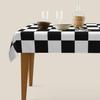 Black White Checkerboard Waterproof Rectangle Tablecloth Kitchen Dinning Table Decor Washable Holiday Party Wedding Decorations