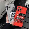 Simple Japanese Sports Cars Pattern Soft Phone Case for iPhone 16 16E 17 Air 15 Pro Max 14 Plus 13 Mini 11 12 7 Black Cover Back
