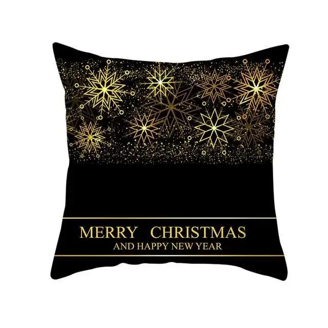 Home Decoration of Golden Deer Christmas Tree Santa Santa Pillow House Cushion Sofa Cushion Cushion Cushion Decoración Navideña