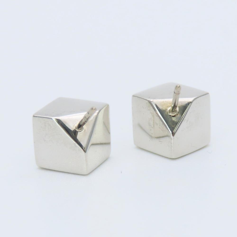 Used TIFFANY&Co. Pierce Cube Silver925 7.3g Silver Square