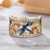 Vintage Flower Dragonfly Animal Rings For Women Gold Color Engagement Wedding  Bridal Valentine's Day Gifts