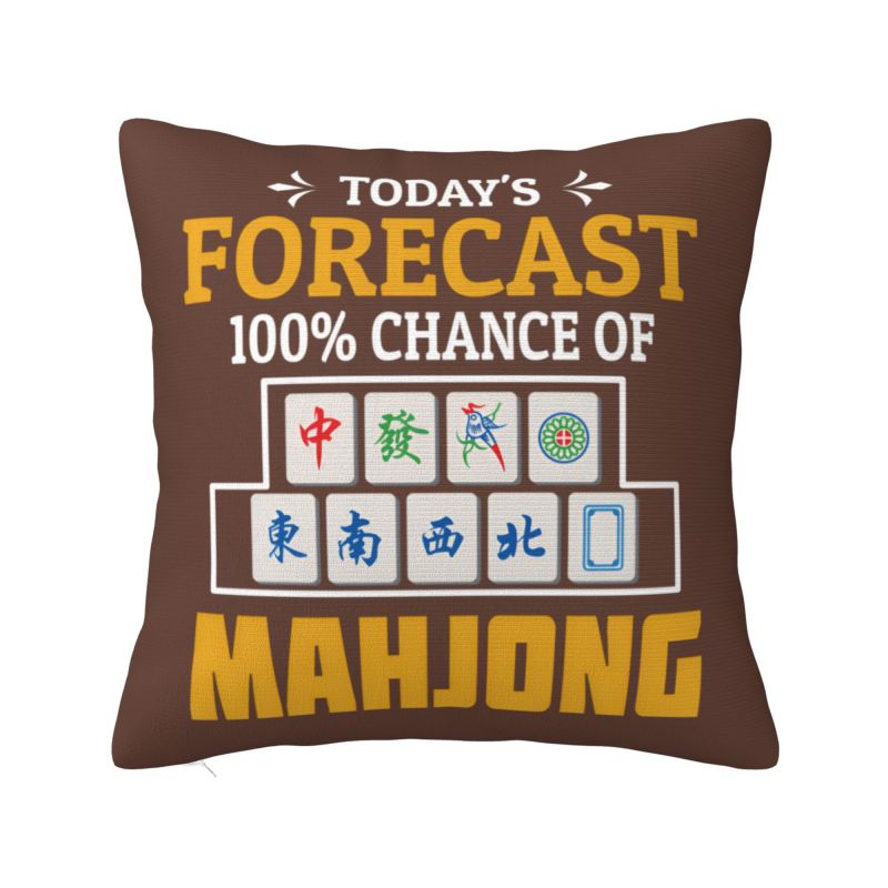 Mahjong Tile Pattern Cushion Cover X Cm Polyester Velvet Throw Pillow Case For Sofa Car Seat Decoration Bedding Pillowcase
