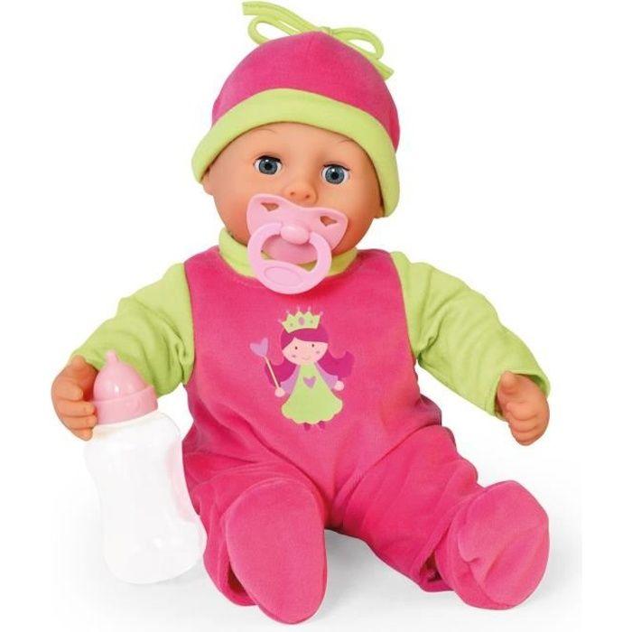 Poupée Bébé premiers mots 38 cm BAYER - 24 sons de bébé - Rose