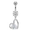 Surgical Steel Belly Button Ring 1Pcs Sparkling Cubic Zirconia Lovely Dangle for Women Girls Birthday Gift Body Piercing Jewelry