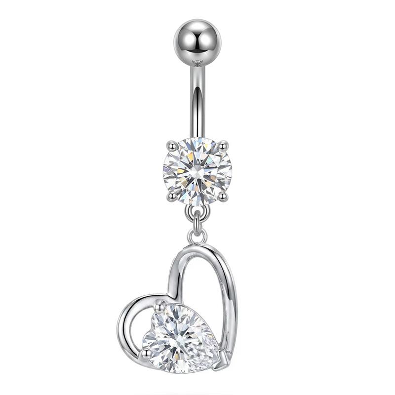 Surgical Steel Belly Button Ring 1Pcs Sparkling Cubic Zirconia Lovely Dangle for Women Girls Birthday Gift Body Piercing Jewelry