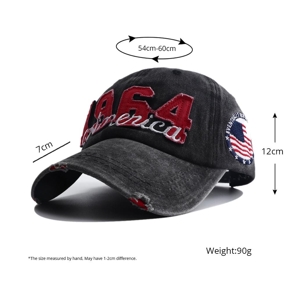 Snapback Adjustable Style Street Urban Hop Hip Stitching Embroidery Embroidered 1964 With Washed Vintage Cap Baseball Cotton School Old Women Men