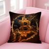 Cool Bitcoin Cushion Cover Natural Linen Pillow Case DoubleSided Print Decorative Sofa Pillowcase Home Decor Gift