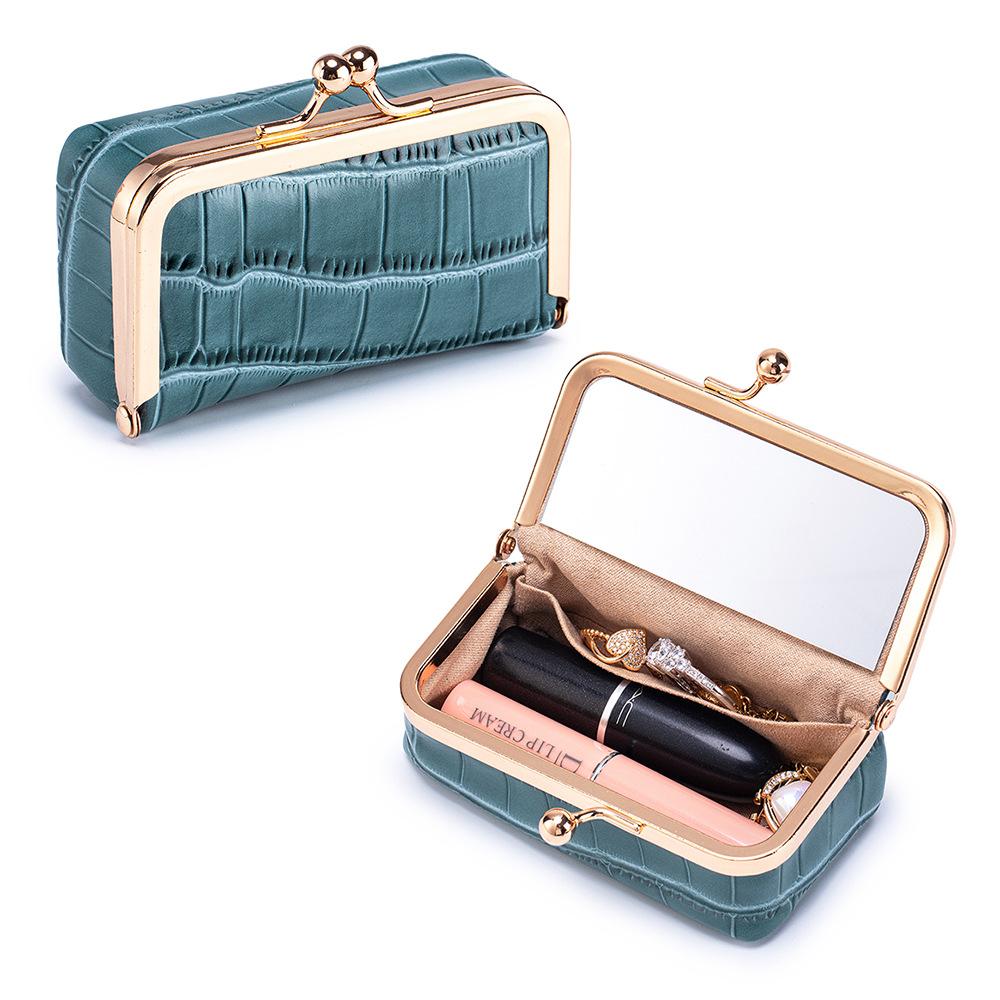 Real Leather Cosmetic Case with High-quality Appearance, Bag Storage Box, Earphone Case, Jewelry Box