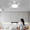 E27 Fassung Deckenventilator mit Licht 60W LED Beleuchtung Kleiner Deckenventilator Haushalt Wohnzimmer 4-Motor Ventilator mit Licht