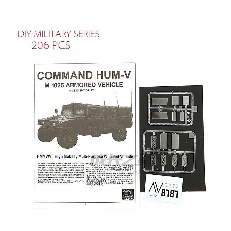 1/35 Vojenský nákladní automobil Hummer US Army Jeep HUM-V Komando Obrněný transportér vojska Montážní model Hračka