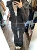 Korean Style Hooded Cardigan & High-Waisted Long Pants Set for Women - Autumn/Winter Fashion