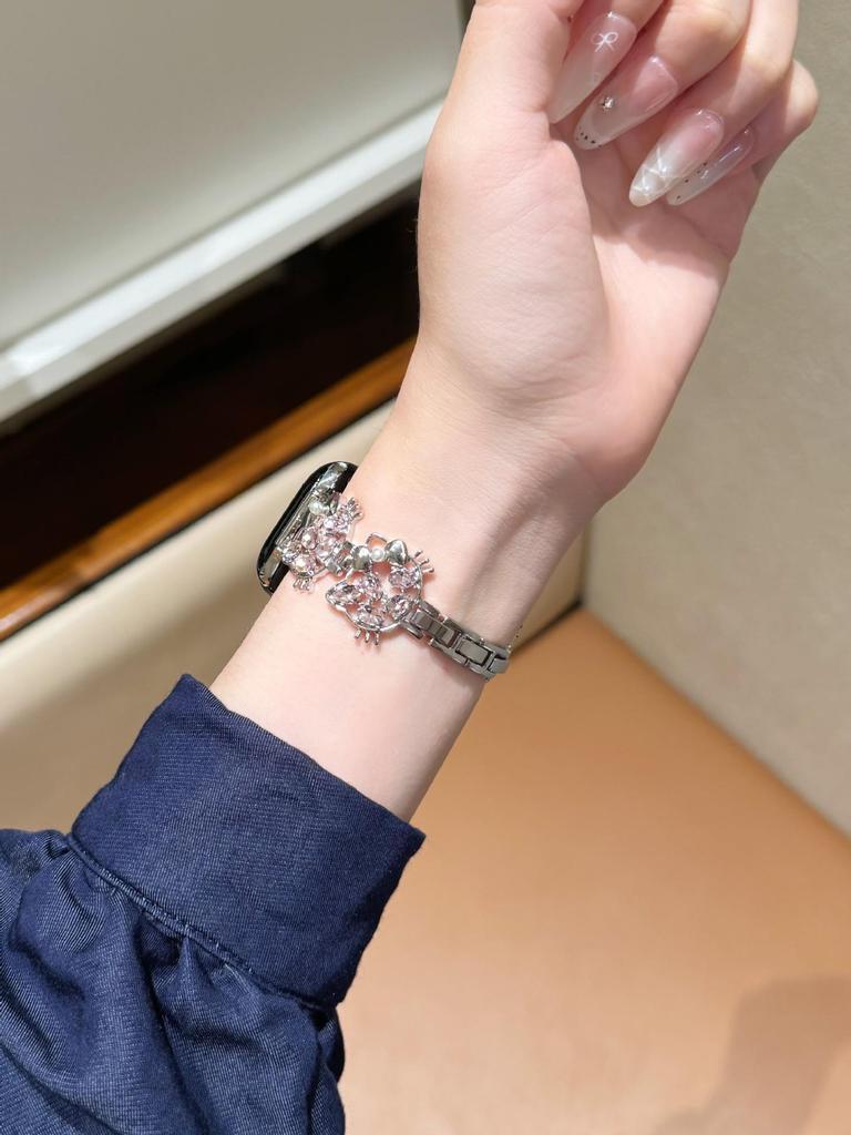 Compatible Metal Chain Watch Band for Huawei, Xiaomi, KT Diamond, Apple Watch Series 1-11, iWatch SE
