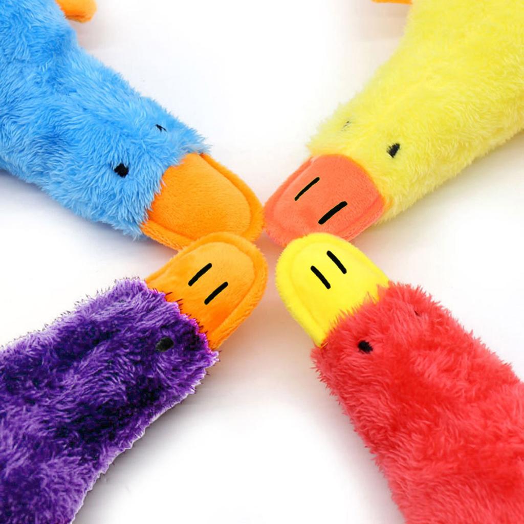 Dog Interactive Toys Squeak Plush Animal Durable Stuffed Chew Toy for Small To Medium Dogs Duck-shape
