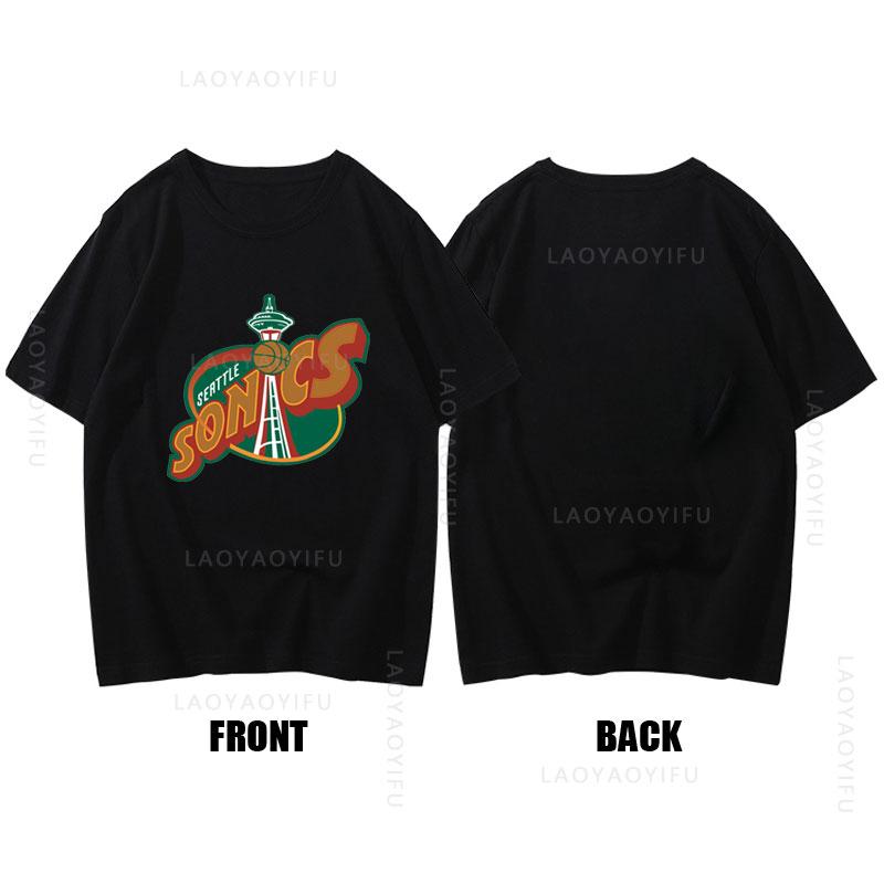 

Seattle Supersonics Theme 100Cotton Summer Fashion Men ONeck TShirt Hipster Male Tee Streetwear Short Sleev Street print Top S