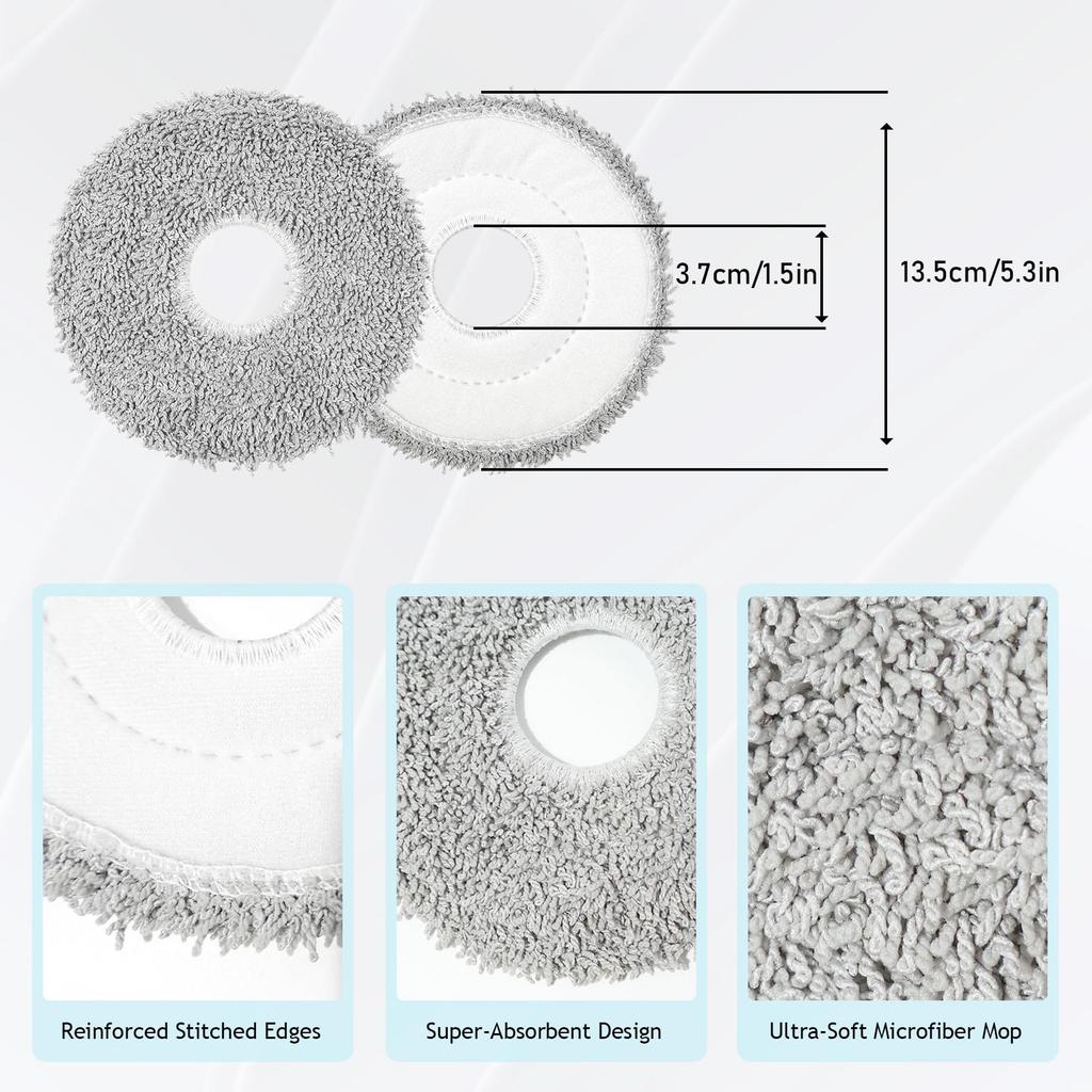 Compatible ECOVACS robot vacuum cleaner replacement mop kit for DEEBOT N30 Pro T30 Pro T30C T50 Pro X2 X2 X1 X1e X1 T20 T20 and T20 Omni, Omni, Omni,